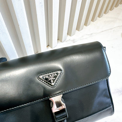 Prada Nylon and Leather Small Crossbody Bag