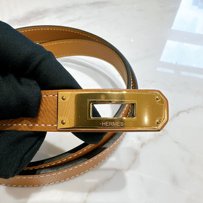 Hermes Kelly Epsom Belt in Gold GHW