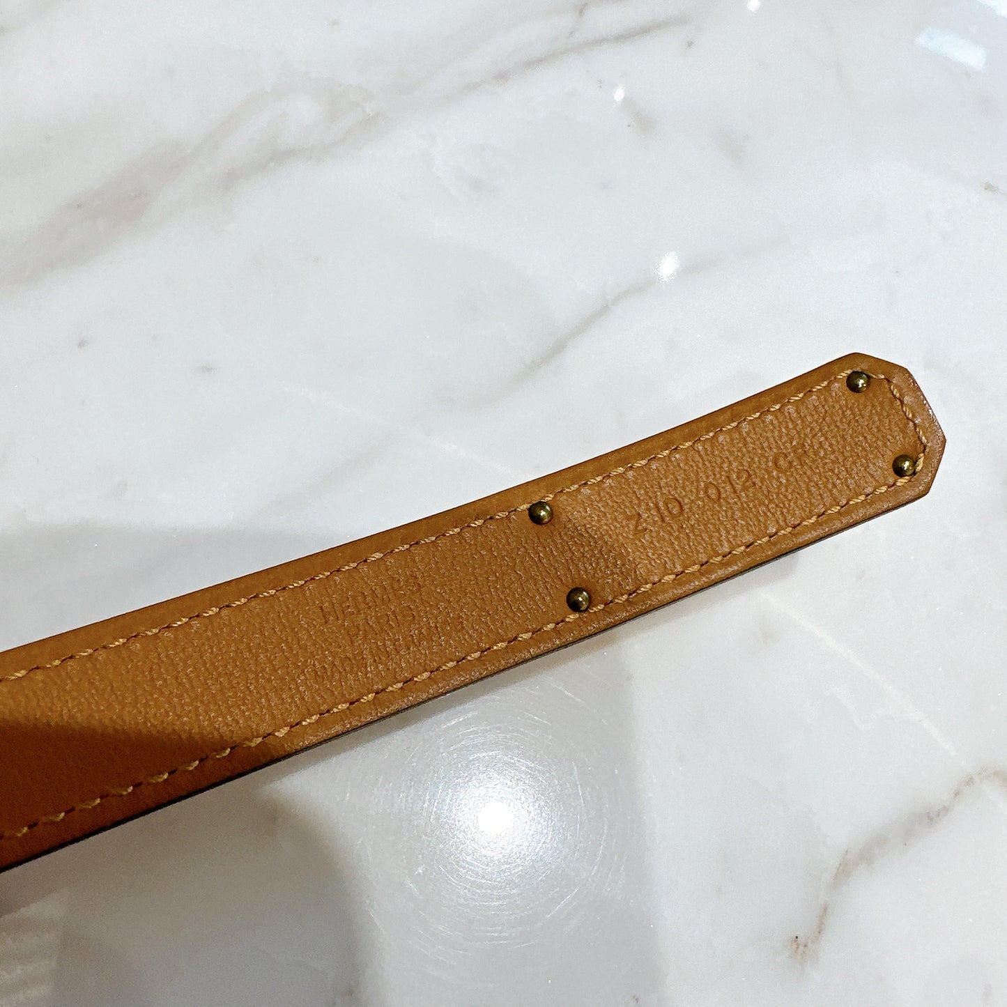 Hermes Kelly Epsom Belt in Gold GHW