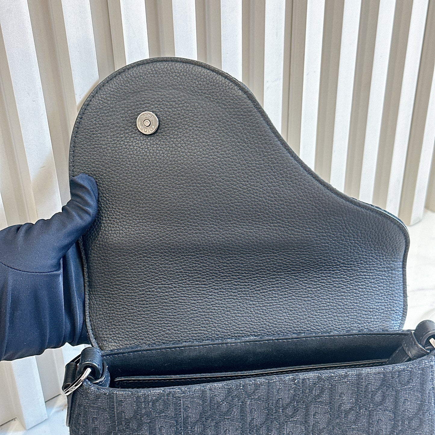 Dior Saddle Messenger Bag in Black Dior Oblique Jacquard