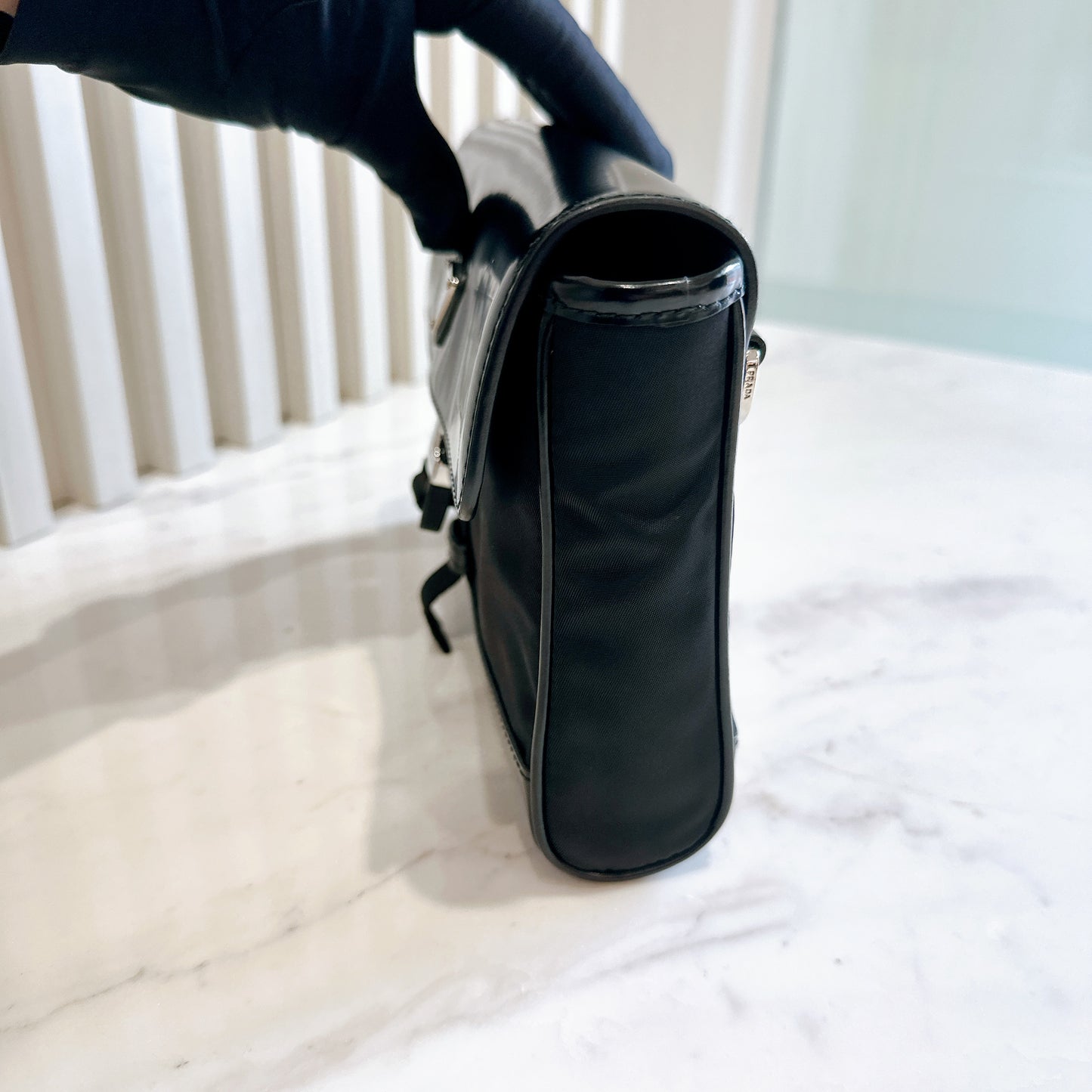 Prada Nylon and Leather Small Crossbody Bag