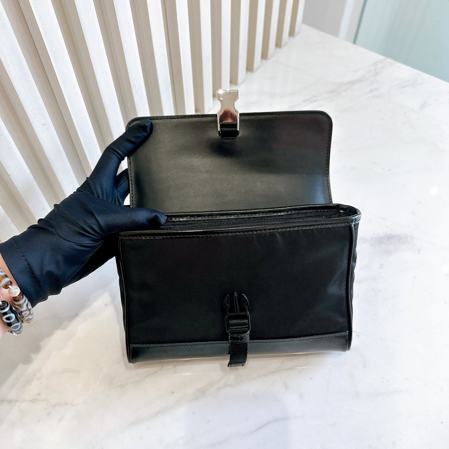 Prada Nylon and Leather Small Crossbody Bag