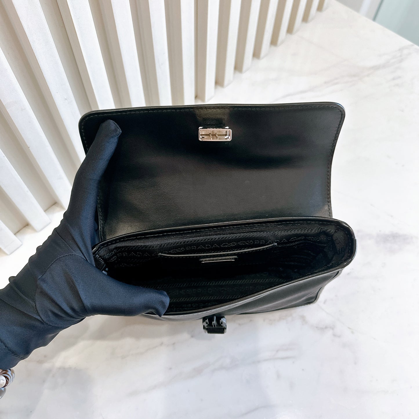 Prada Nylon and Leather Small Crossbody Bag
