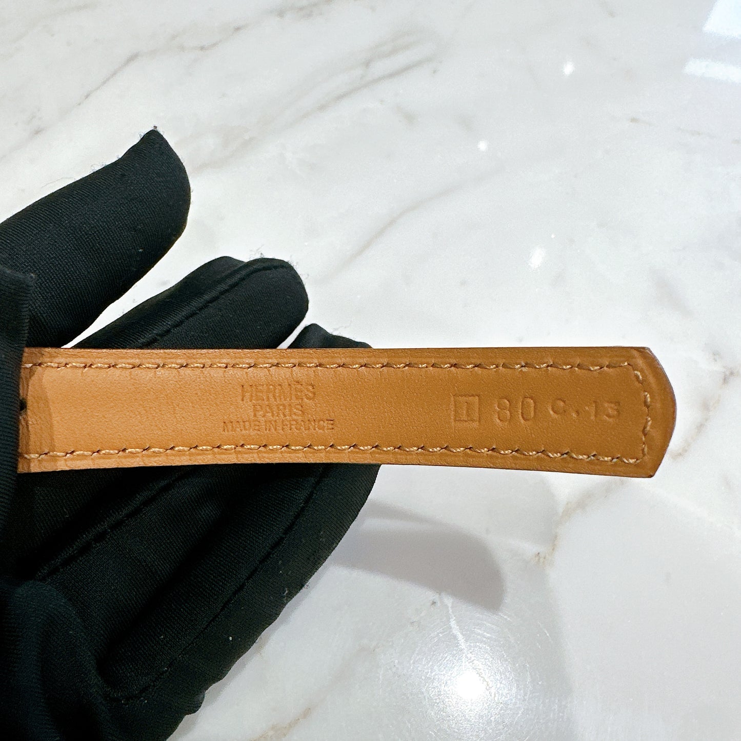 Hermes Ostrich Belt in Orange SHW
