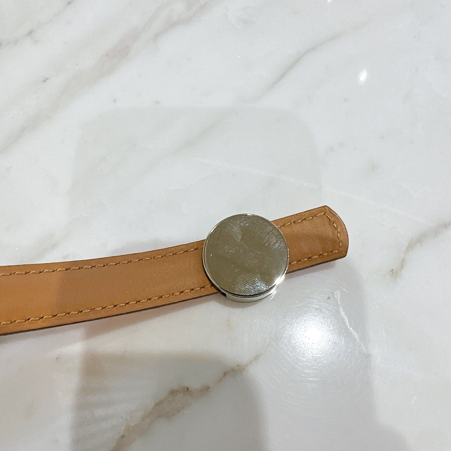 Hermes Ostrich Belt in Orange SHW