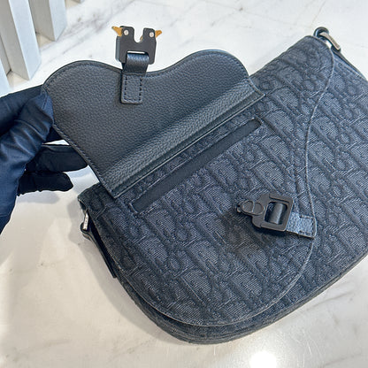 Dior Saddle Messenger Bag in Black Dior Oblique Jacquard