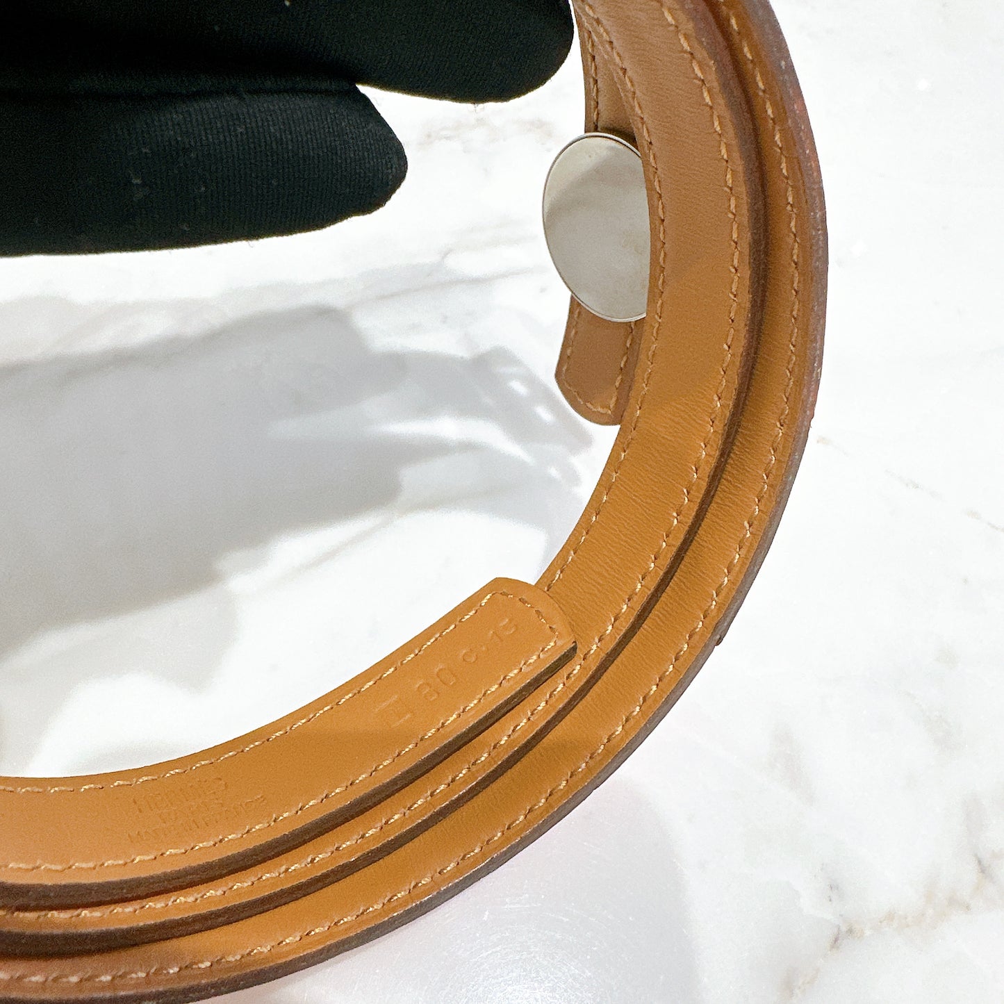 Hermes Ostrich Belt in Orange SHW