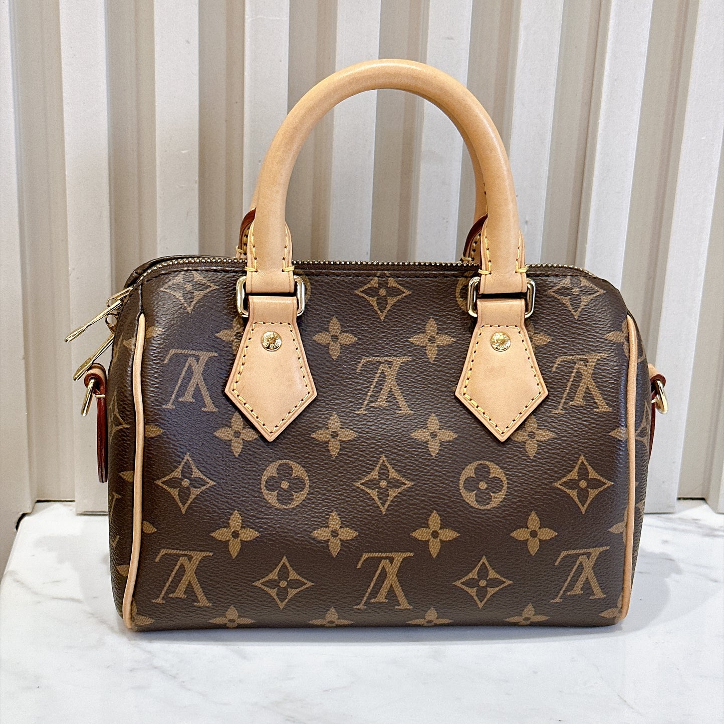 LV Monogram Speedy 20 in Black Strap