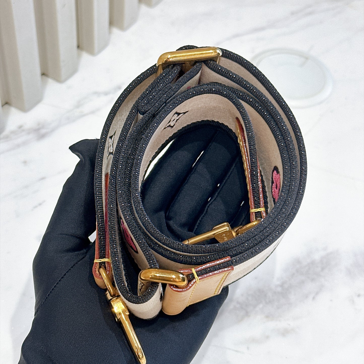 LV Monogram Speedy 20 in Black Strap
