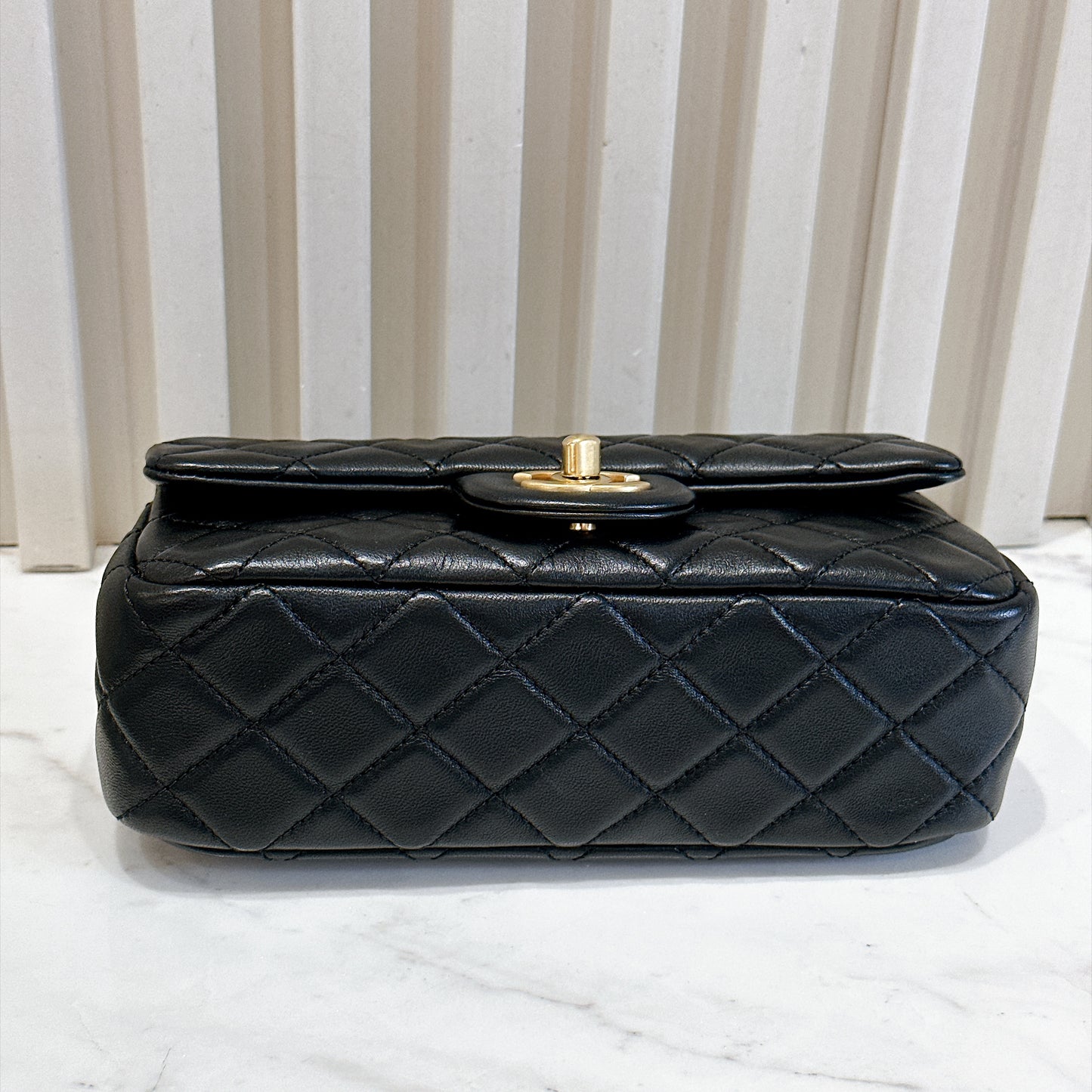 Chanel Mini Rectangle with Pearl Crush in Black GHW