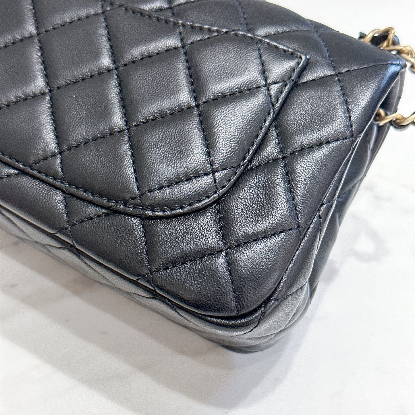 Chanel Mini Rectangle with Pearl Crush in Black GHW