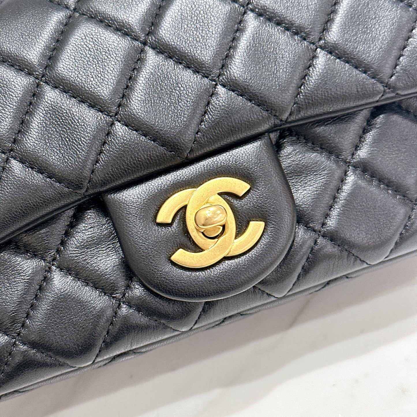Chanel Mini Rectangle with Pearl Crush in Black GHW
