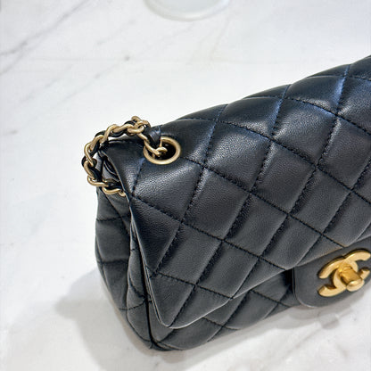Chanel Mini Rectangle with Pearl Crush in Black GHW