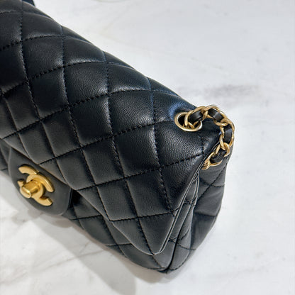 Chanel Mini Rectangle with Pearl Crush in Black GHW