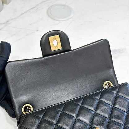 Chanel Mini Rectangle with Pearl Crush in Black GHW