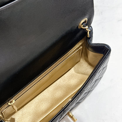 Chanel Mini Rectangle with Pearl Crush in Black GHW