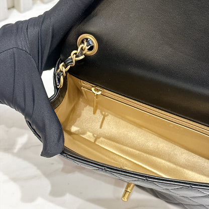 Chanel Mini Rectangle with Pearl Crush in Black GHW