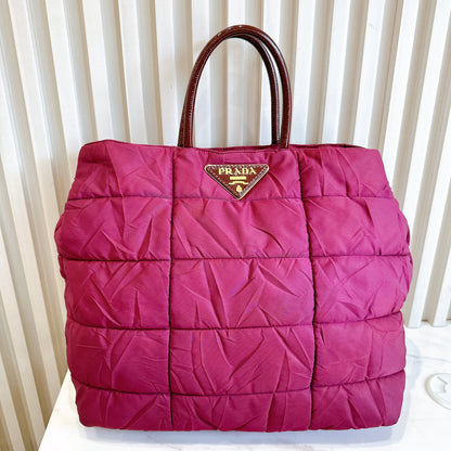 Prada Quilted Tote Bag in Purple