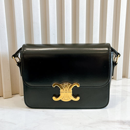 Celine Teen Triomphe in Black Calfskin