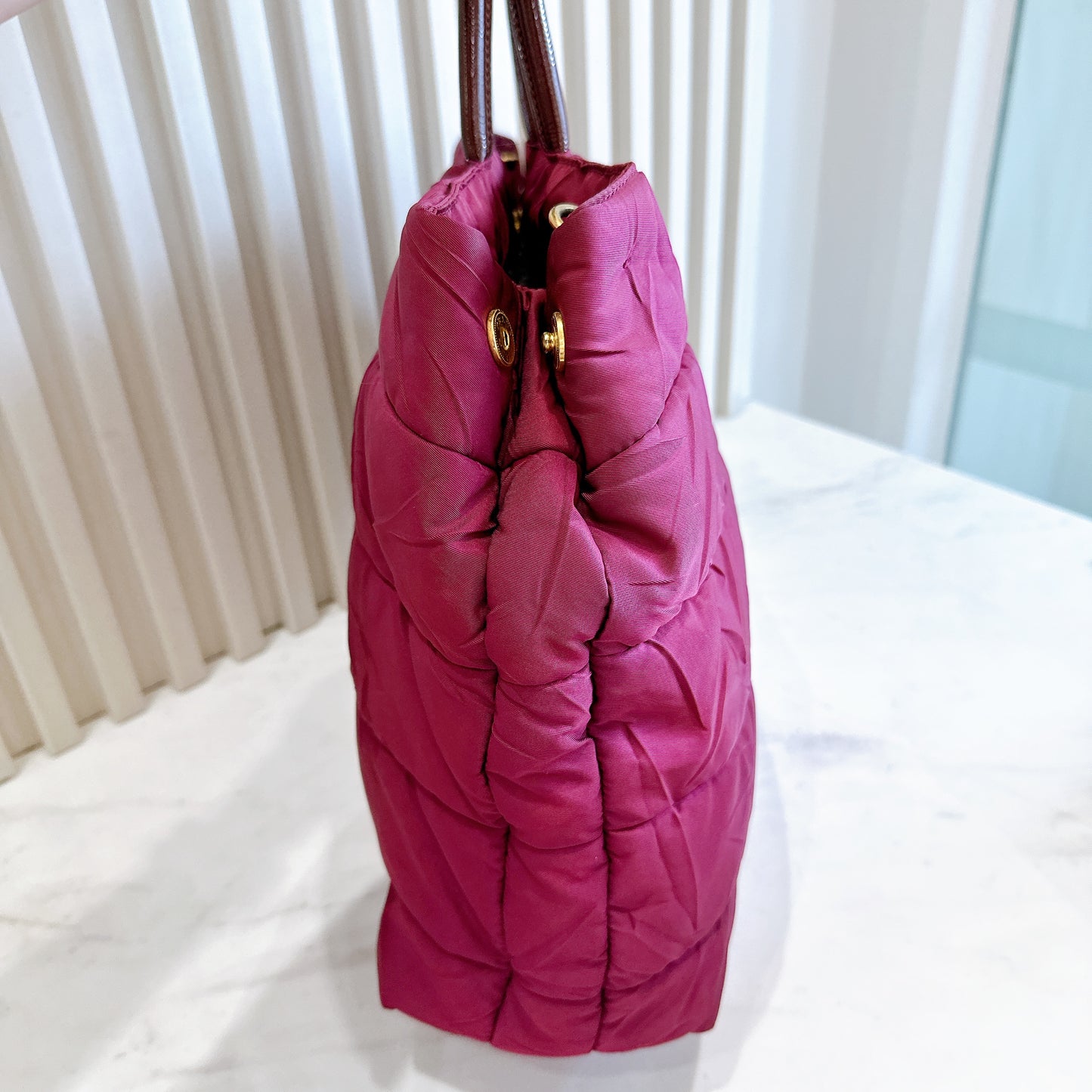 Prada Quilted Tote Bag in Purple