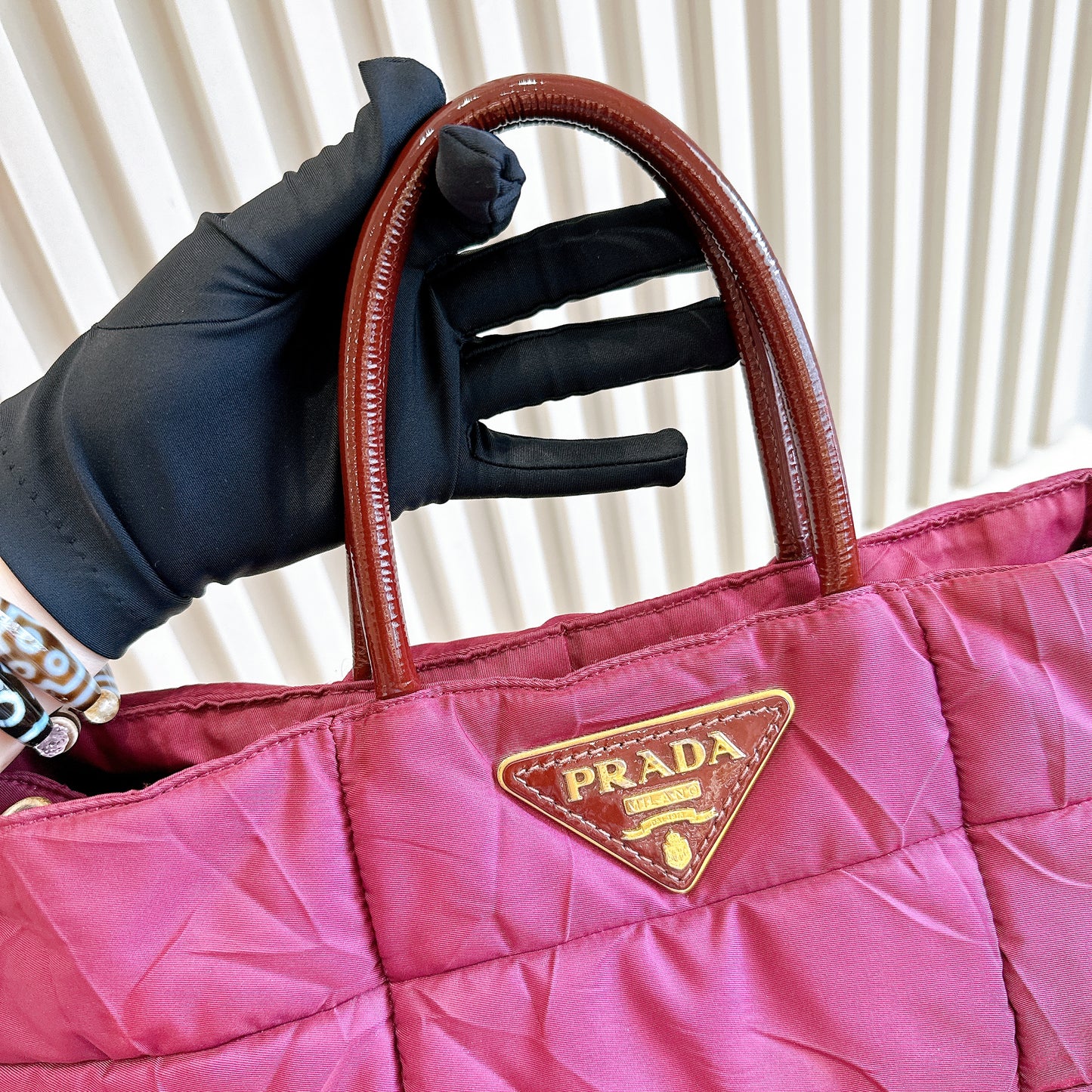Prada Quilted Tote Bag in Purple