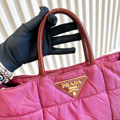 Prada Quilted Tote Bag in Purple
