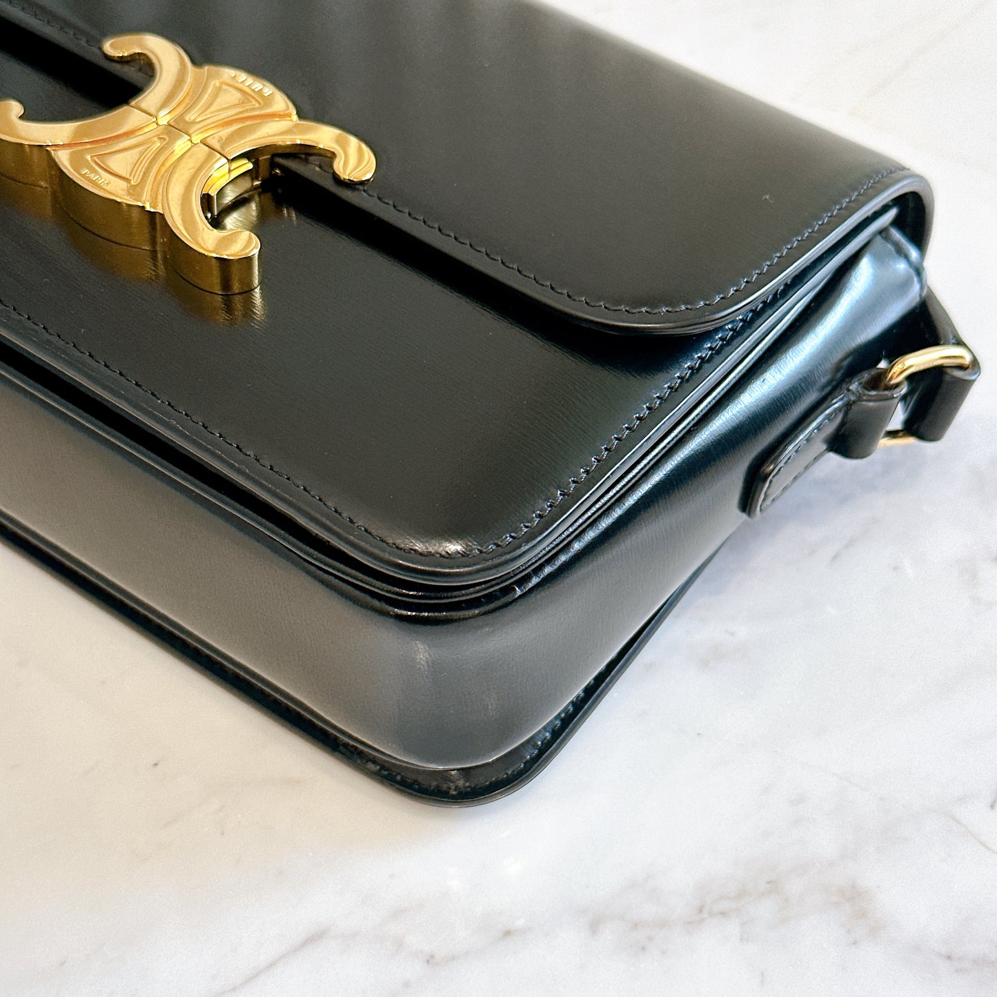 Celine Teen Triomphe in Black Calfskin