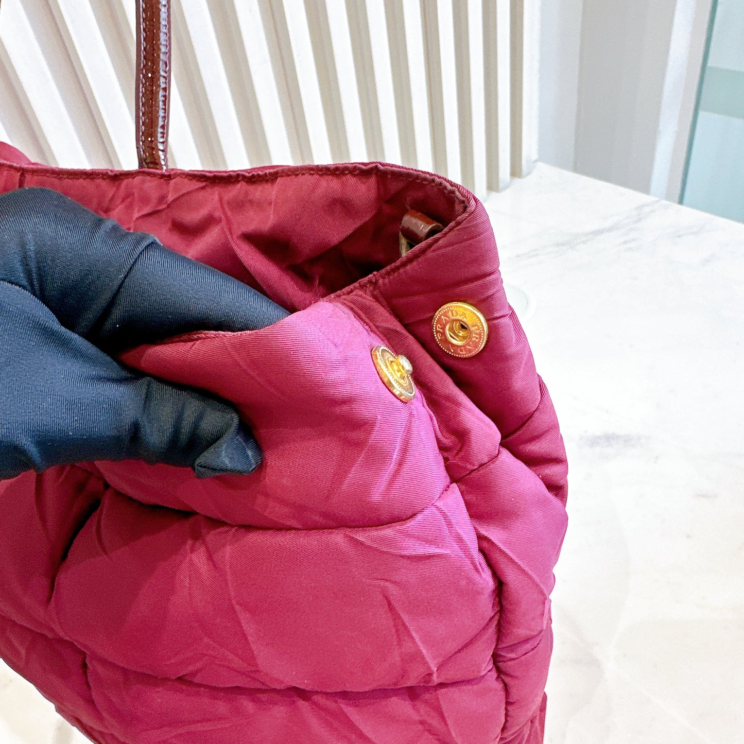 Prada Quilted Tote Bag in Purple