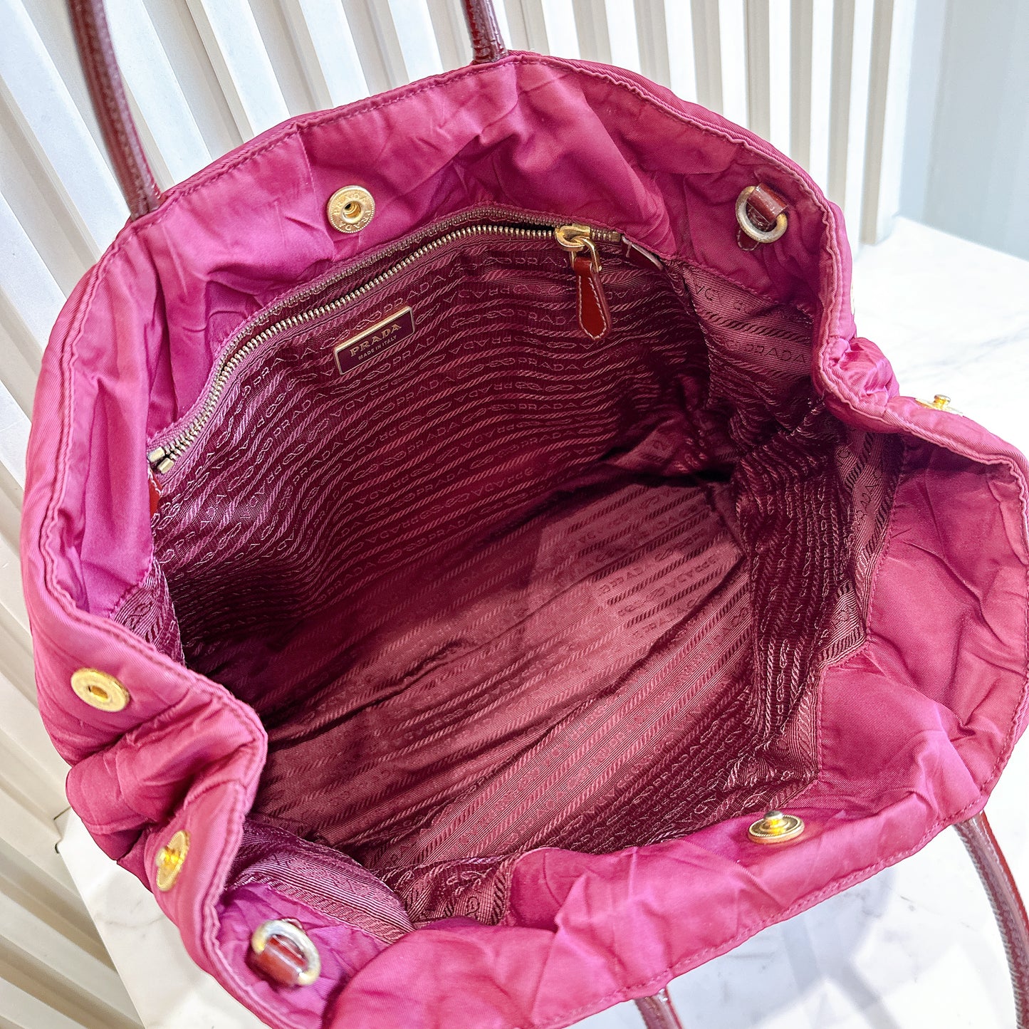 Prada Quilted Tote Bag in Purple