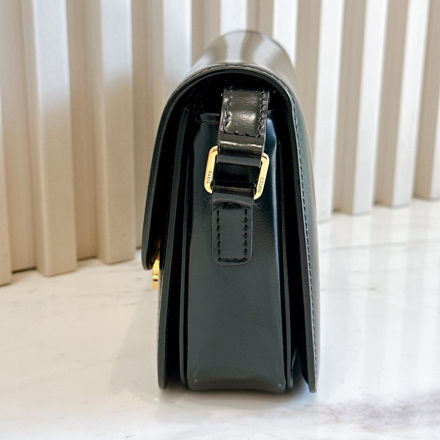 Celine Teen Triomphe in Black Calfskin