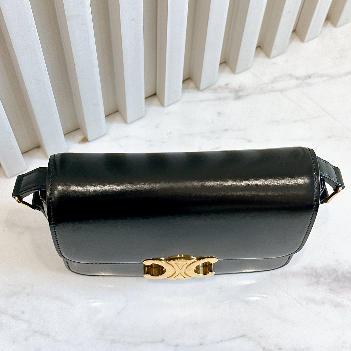 Celine Teen Triomphe in Black Calfskin
