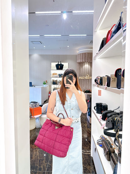 Prada Quilted Tote Bag in Purple