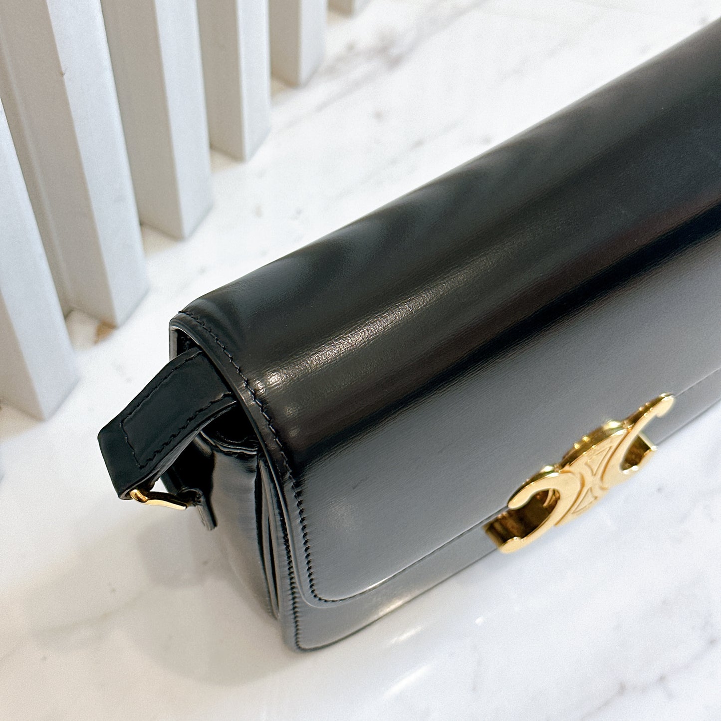 Celine Teen Triomphe in Black Calfskin