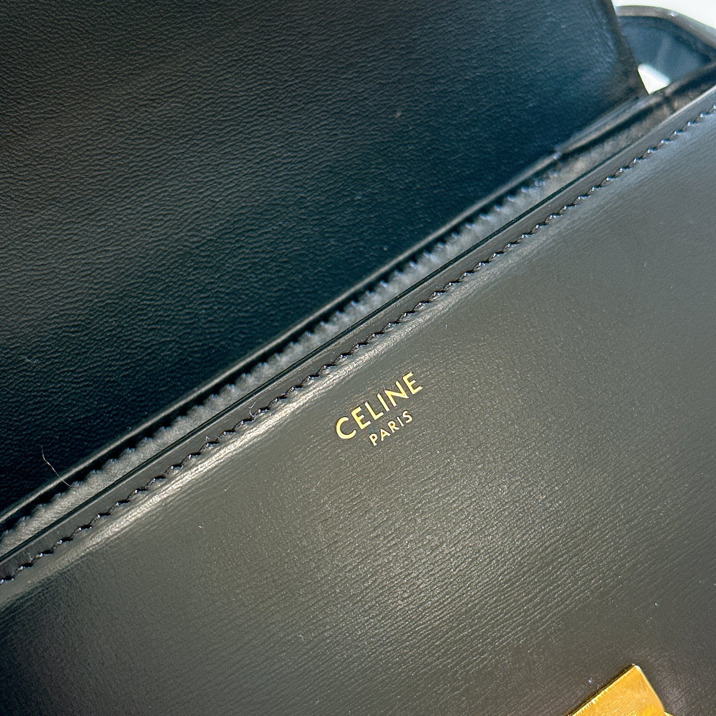 Celine Teen Triomphe in Black Calfskin