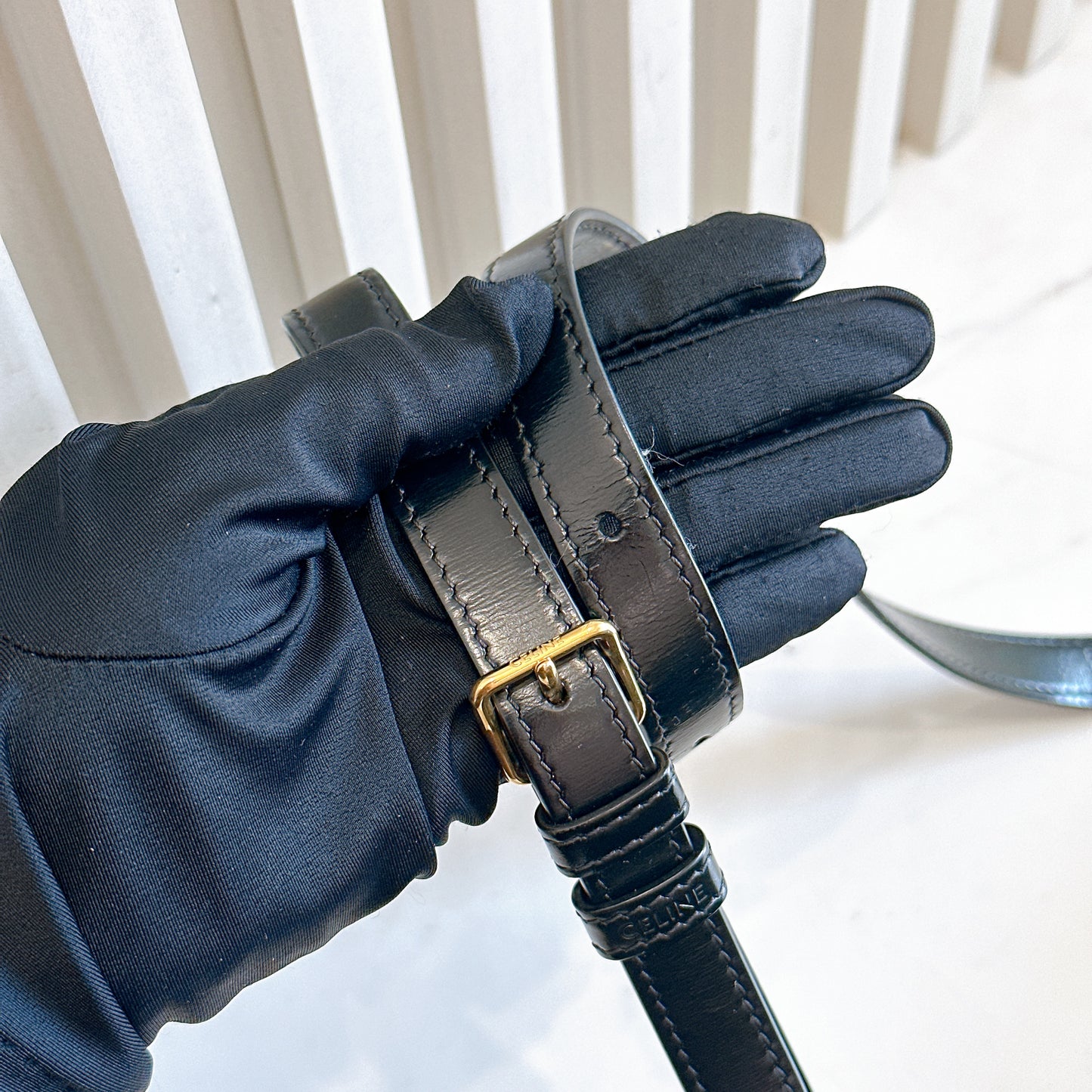 Celine Teen Triomphe in Black Calfskin