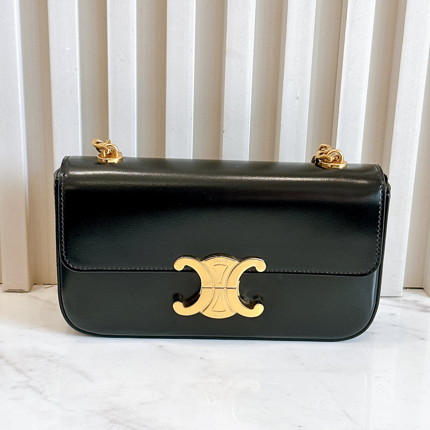 Celine Claude Chain Bag in Black GHW