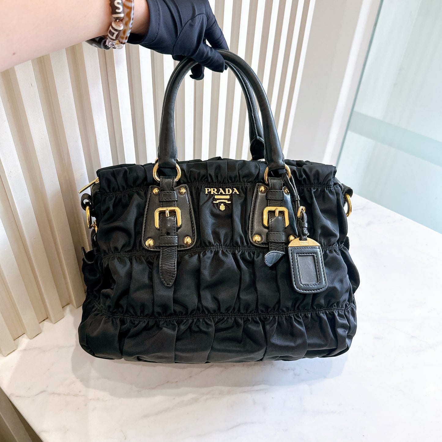 Prada Gaufre Nylon in Black