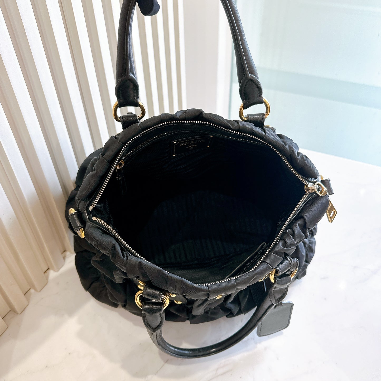 Prada Gaufre Nylon in Black
