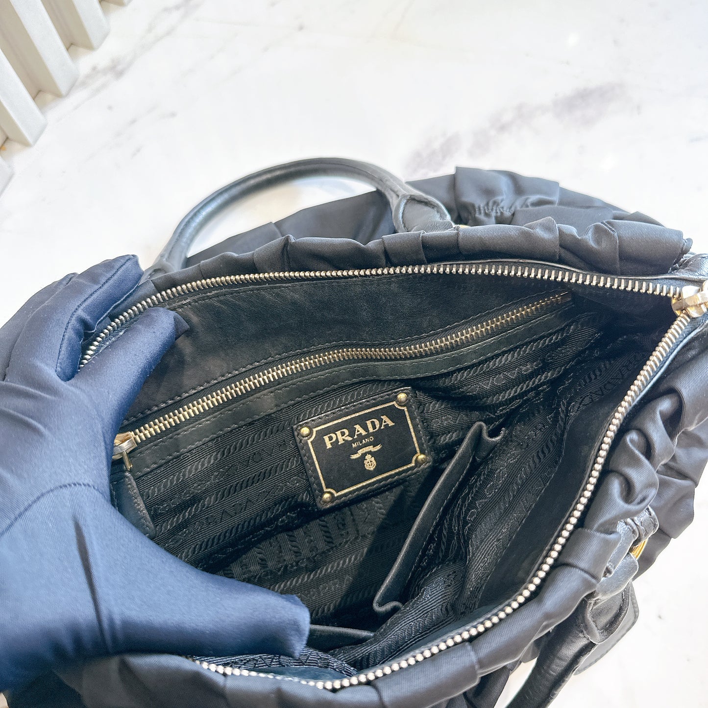 Prada Gaufre Nylon in Black