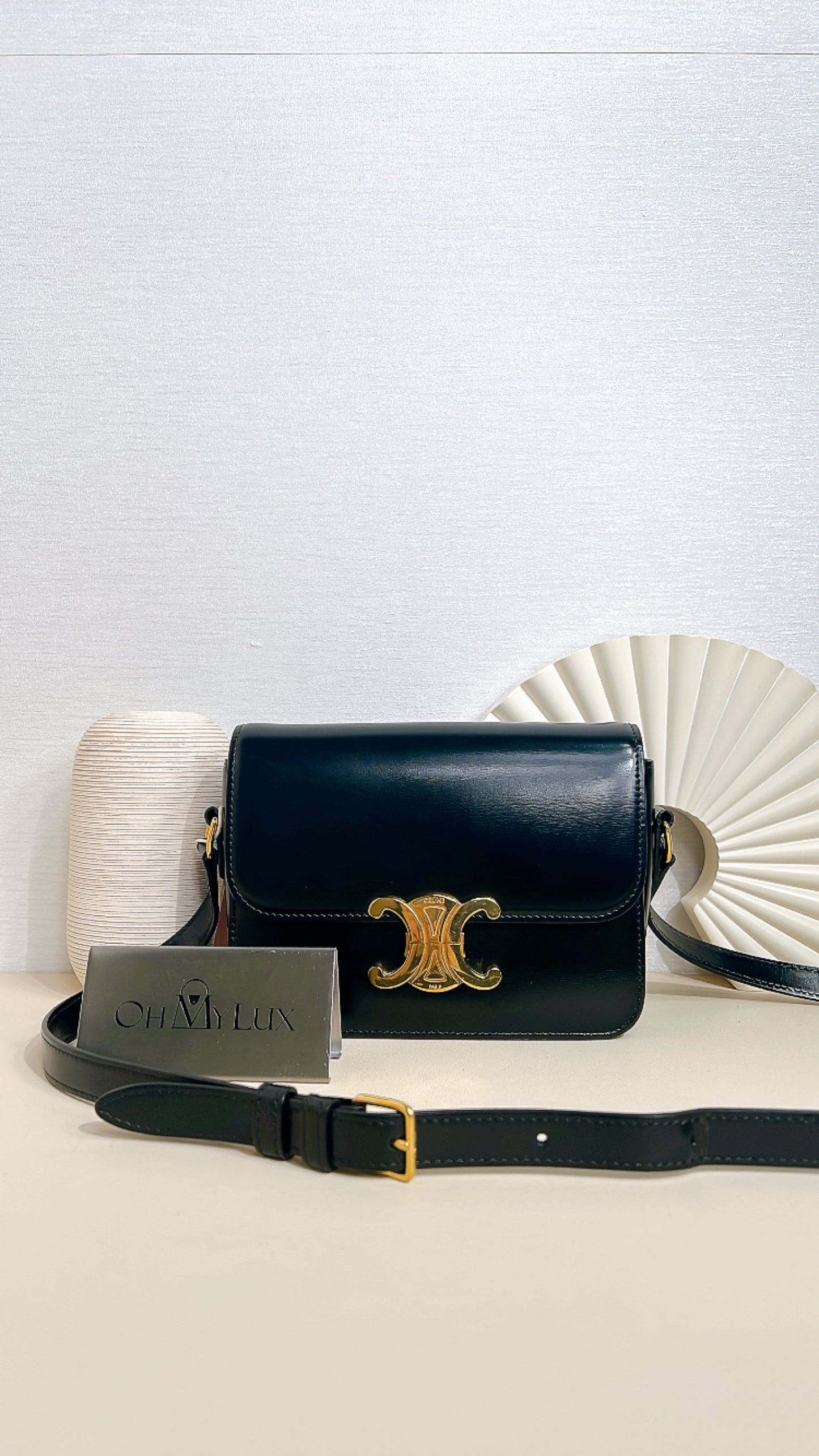 Celine Teen Triomphe in Black Calfskin