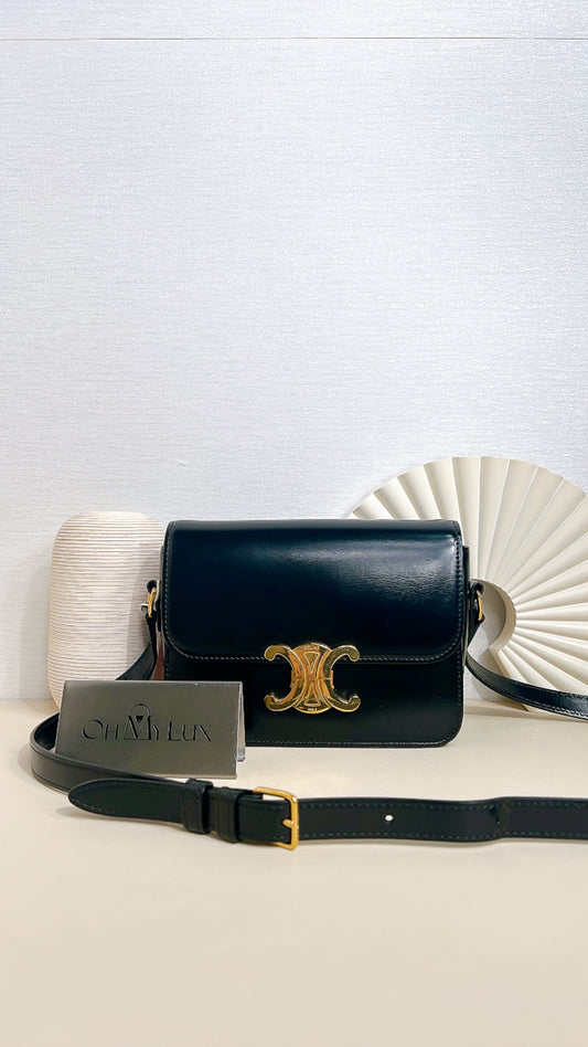 Celine Teen Triomphe in Black Calfskin