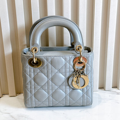 Mini Lady Dior in Grey Pearlescent