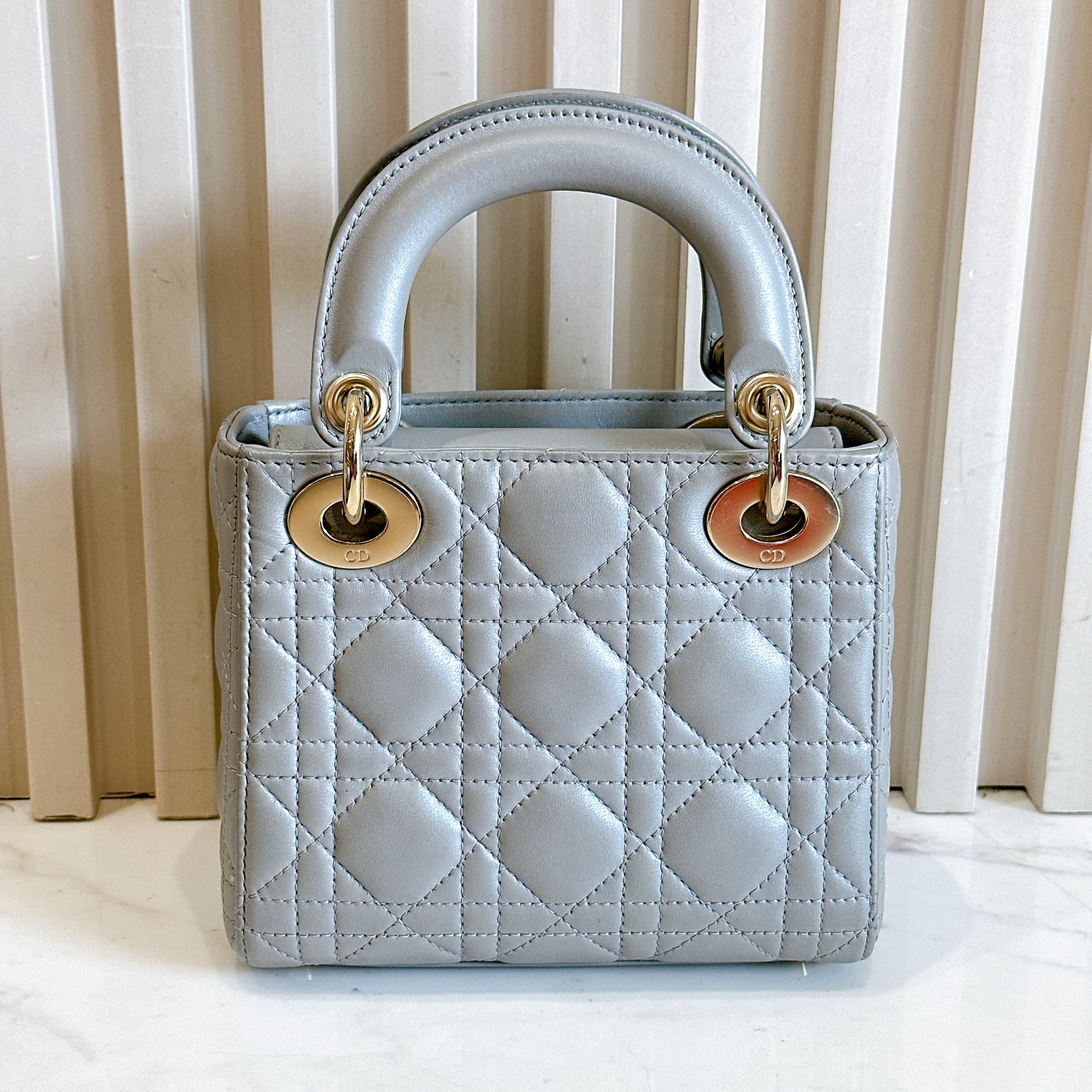 Mini Lady Dior in Grey Pearlescent