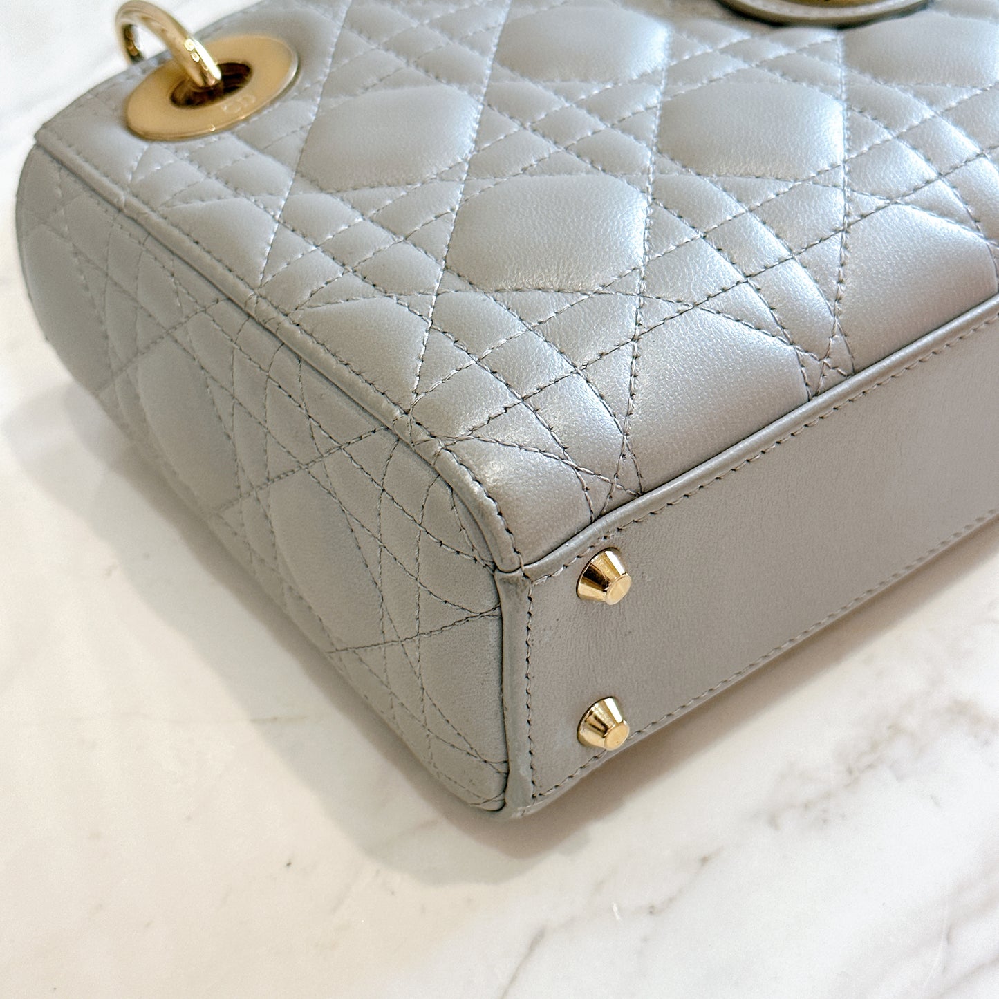 Mini Lady Dior in Grey Pearlescent