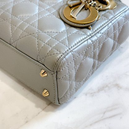 Mini Lady Dior in Grey Pearlescent
