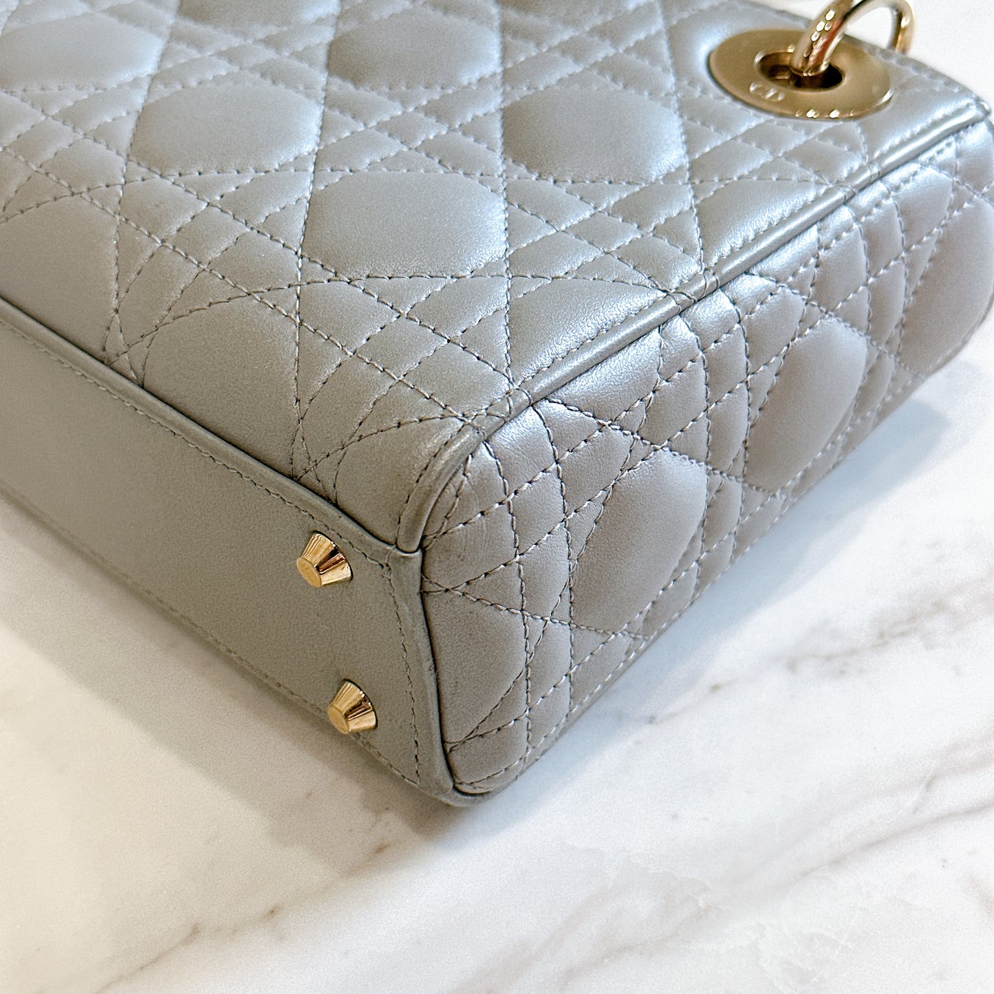 Mini Lady Dior in Grey Pearlescent