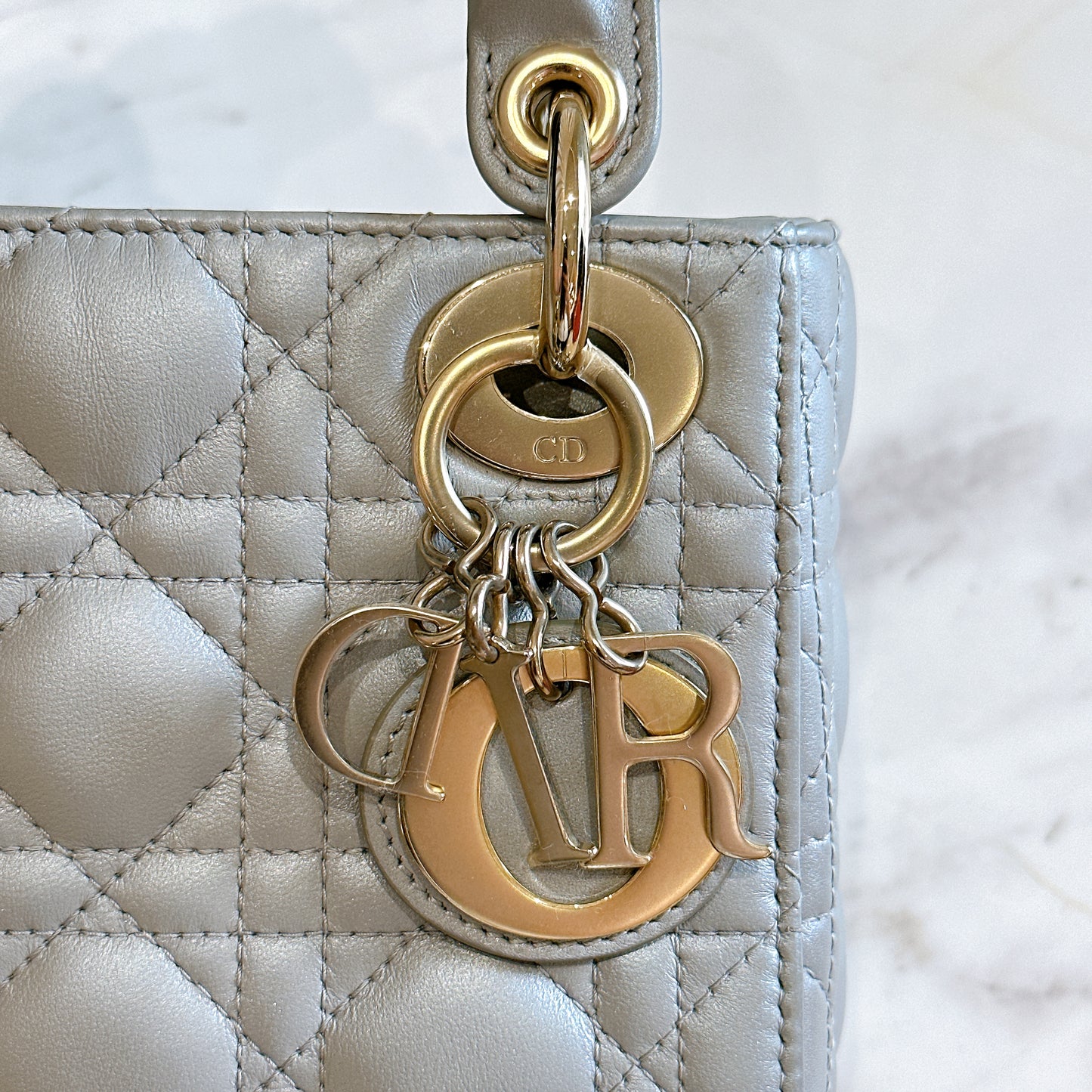 Mini Lady Dior in Grey Pearlescent