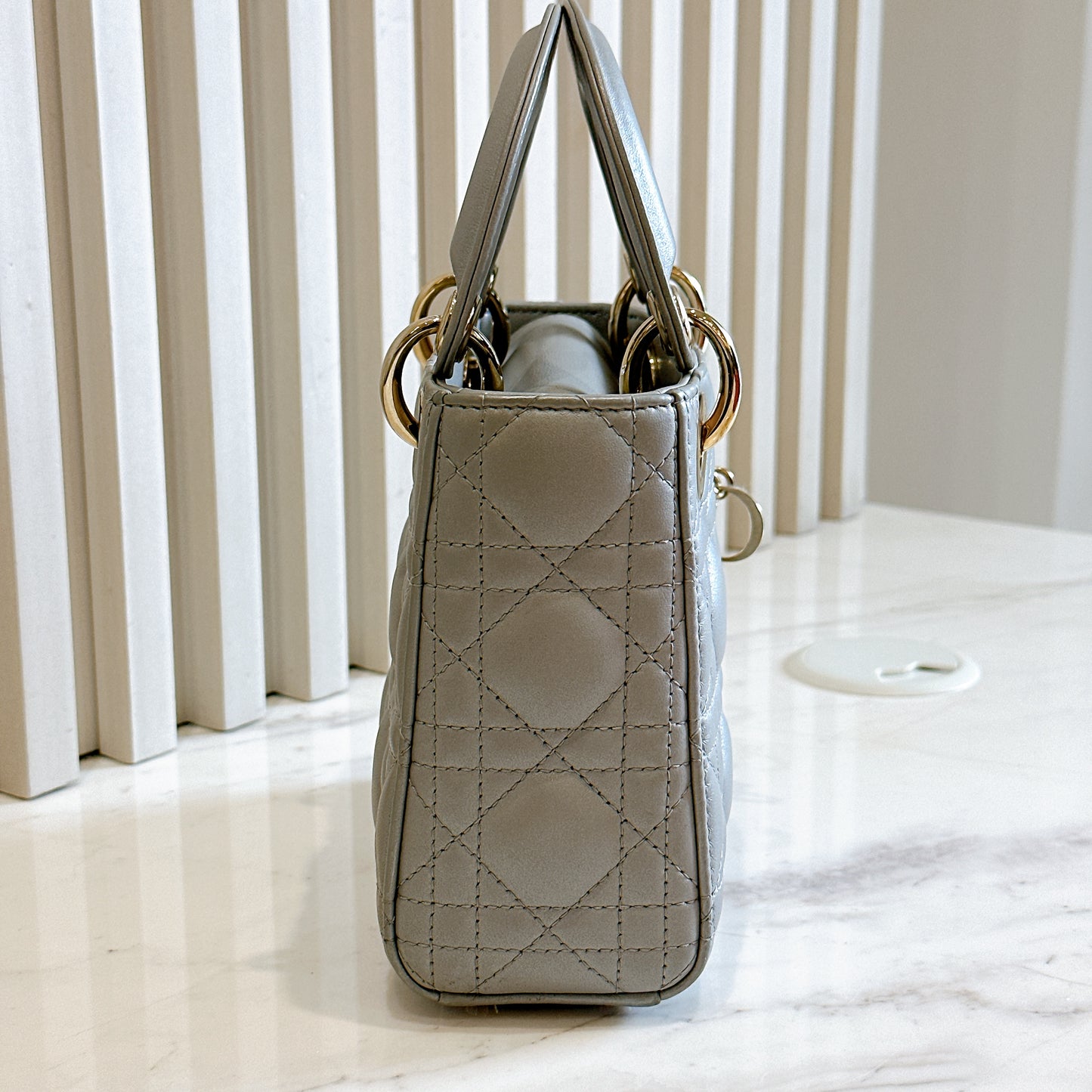 Mini Lady Dior in Grey Pearlescent