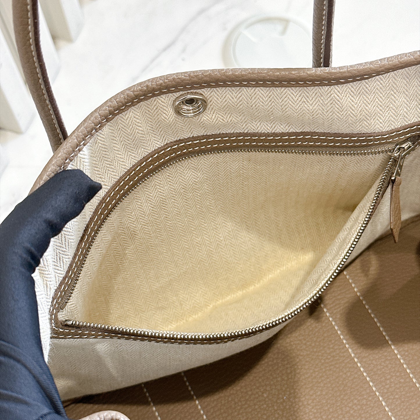 Hermes Etoupe Togo Garden Party 30