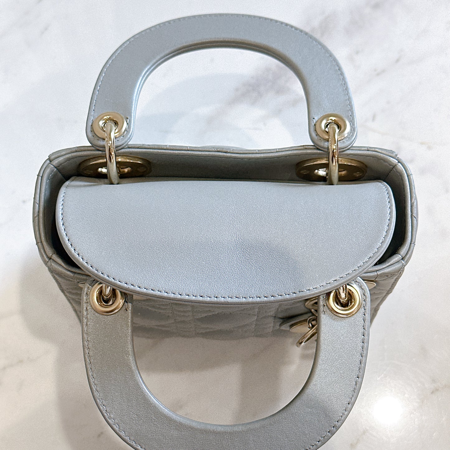Mini Lady Dior in Grey Pearlescent
